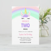 Unicorn Two Magical Birthday Einladung (Stehend Vorderseite)