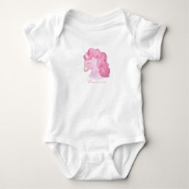 Unicorn Typografie Baby Girl Pink Fantasy Baby Baby Strampler