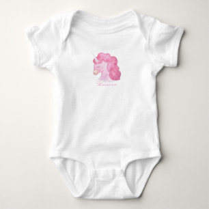 Unicorn Typografie Baby Girl Pink Fantasy Baby Strampler