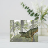 Unicorn Tyrannosaurus Dinosaur Postkarte (Stehend Vorderseite)