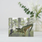 Unicorn Tyrannosaurus Dinosaur Postkarte (Stehend Vorderseite)