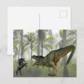 Unicorn Tyrannosaurus Dinosaur Postkarte (Vorne/Hinten)