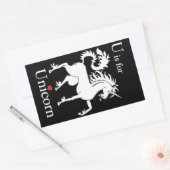 Unicorn: U ist für Unicorn-Flash-Karte Rechteckiger Aufkleber (Umschlag)