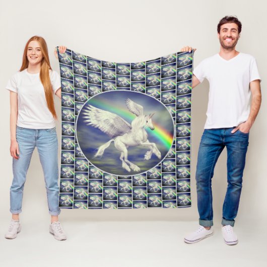 Unicorn über Regenbogen Fleecedecke (Beispiel)