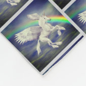 Unicorn über Regenbogen Fleecedecke (Ecke)