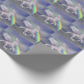 Unicorn über Regenbogen Geschenkpapier (Ecke)