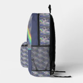 Unicorn über Regenbogen Personalisiert Bedruckter Rucksack (Rechts)