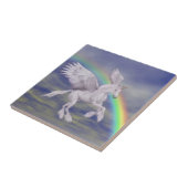 Unicorn über Regenbogen-Tierart Fliese (Seite)