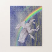 Unicorn über Regenbogenfantasy-Pferd fliegen Puzzle (Vertikal)