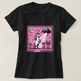 Unicorn UFO Selfie: Square Land (Pixel Art) #1 T-Shirt