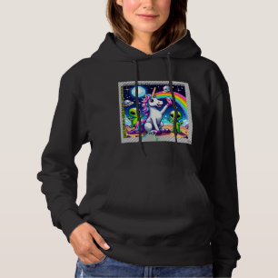 Unicorn UFO Selfie: Square Land (Pixel Art) #21 Hoodie