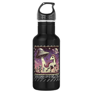 Unicorn UFO Selfie: Vintage Flucht (Teekind Alien) Edelstahlflasche