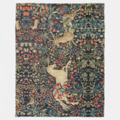 UNICORN UND DEINE, BLUME, WALDTIERE, blumenreich Fleecedecke (Vorderseite)