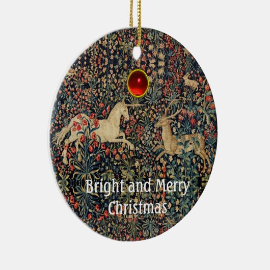 UNICORN UND DEINE, BLUME, WALDTIERE, blumenreich Keramik Ornament (Rechts)