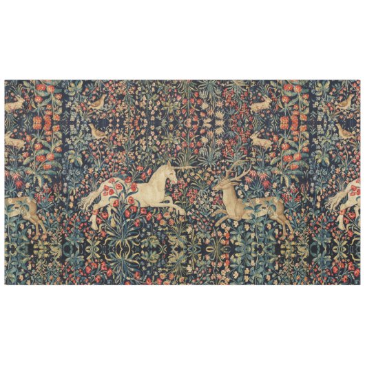 UNICORN UND DEINE, BLUME, WALDTIERE, blumenreich Tischdecke (Vorderseite (Horizontal))