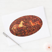 UNICORN UND DEINE, BLUME, WALDTIERE, Rote Flora Ovaler Aufkleber (Umschlag)