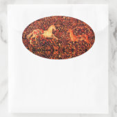 UNICORN UND DEINE, BLUME, WALDTIERE, Rote Flora Ovaler Aufkleber (Tasche)