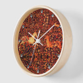 UNICORN UND DEINE, BLUME, WALDTIERE, Rote Flora Uhr (Winkel)