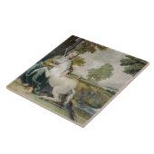 Unicorn und eine junge Frau (von Domenichino) Fliese (Seite)