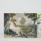 Unicorn und eine junge Frau (von Domenichino) Karte (Stehend Vorderseite)