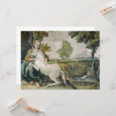 Unicorn und eine junge Frau (von Domenichino) Karte (Vorderseite/Rückseite Beispiel)