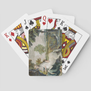 Unicorn und eine junge Frau (von Domenichino) Spielkarten