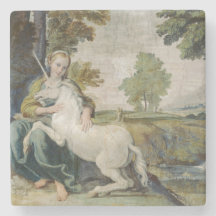 Unicorn und eine junge Frau (von Domenichino)