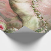 Unicorn und eine Rosen-Kunst-Geschenk-Verpackung Geschenkpapier (Ecke)