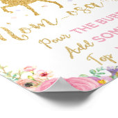 Unicorn und Fairy Baby Dusche Mimosa Bar Sign Poster (Ecke)