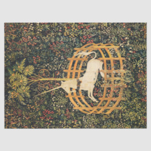 UNICORN UND GOTISCHE FANTASIE-BLUMEN, BLUMENmotive Seidenpapier