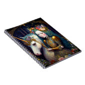 Unicorn und Lady Fantasy Art Planner Notizblock (Rechte Seite)