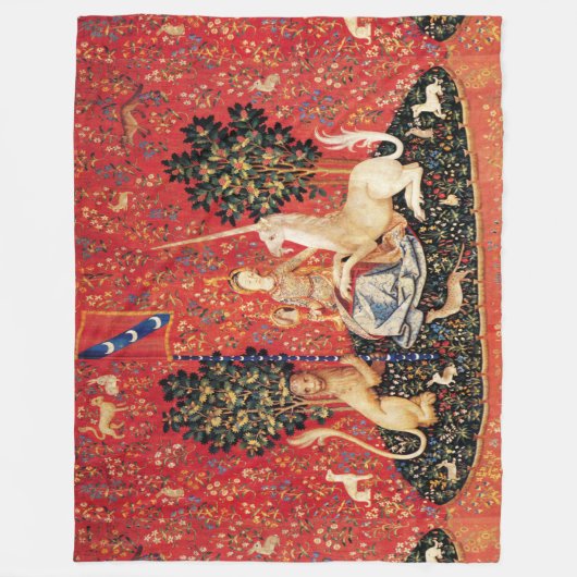 UNICORN UND MEDIEVA FANTASY BLUME, FLORALMOTIFS FLEECEDECKE (Vorderseite)