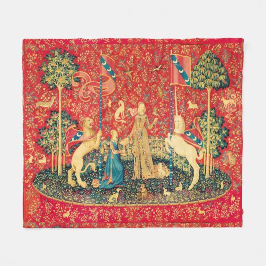 UNICORN UND MEDIEVA FANTASY BLUME, FLORALMOTIFS FLEECEDECKE (Vorderseite (Horizontal))