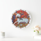 UNICORN UND MEDIEVA FANTASY BLUME, FLORALMOTIFS GROßE WANDUHR (Zuhause)