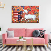 UNICORN UND MEDIEVA FANTASY BLUME, FLORALMOTIFS LEINWANDDRUCK (Insitu (Wohnzimmer))