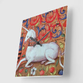 UNICORN UND MEDIEVA FANTASY BLUME, FLORALMOTIFS QUADRATISCHE WANDUHR (Winkel)