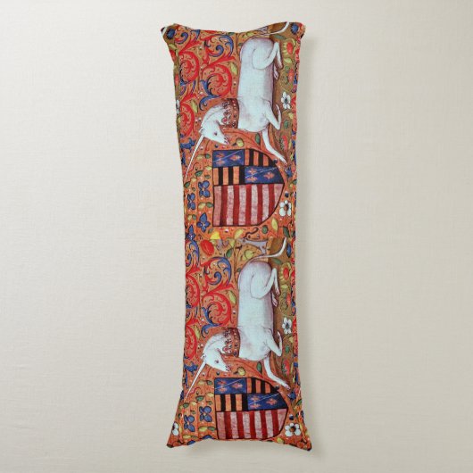 UNICORN UND MEDIEVA FANTASY BLUME, FLORALMOTIFS SEITENSCHLÄFERKISSEN (Vorderseite Vertikal)