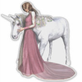 Unicorn und Prinzessin Aufkleber (Vorderseite)