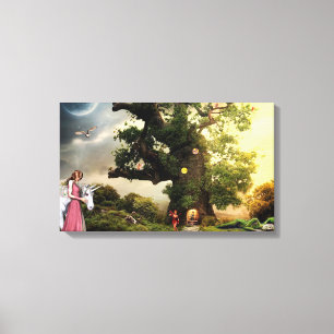 Unicorn und Prinzessin Leinwanddruck