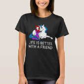 Unicorn und Prinzessin witzig T-Shirt (Vorderseite)