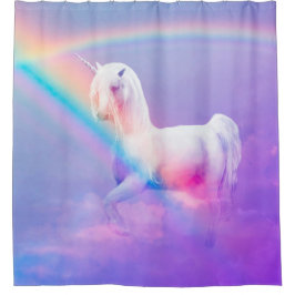 Unicorn und Regenbogen Duschvorhang