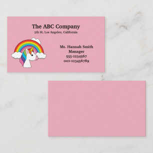 Unicorn und Regenbogen w Clouds Kawaii   Personali Visitenkarte