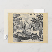 Unicorn und Stag Postkarte (Vorne/Hinten)