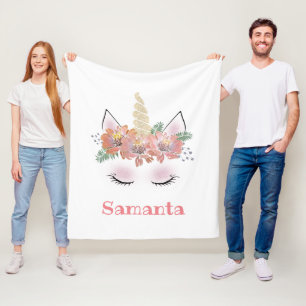 Unicorn, Unicorn-Gesicht, personalisiert, geistlic Fleecedecke