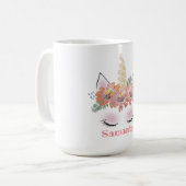 Unicorn, Unicorn-Gesicht, personalisiert, geistlic Kaffeetasse (Vorderseite Links)