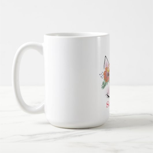 Unicorn, Unicorn-Gesicht, personalisiert, geistlic Kaffeetasse (Links)