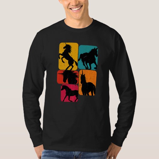 Unicorn unicorns Retro T-Shirt (Vorderseite)