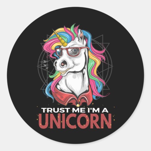 Unicorn Unicorns Unicorn Sonnenbrille Regenbogen Runder Aufkleber (Vorderseite)