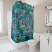 UNICORN UNTER BLUE FLOWERS Aqua Blue Green Floral Duschvorhang (Beispiel)