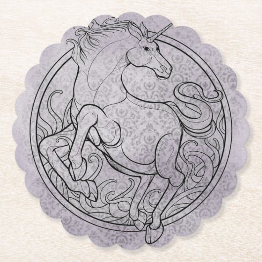 Unicorn-Untersetzer-graue Mischung Untersetzer (Vorderseite)